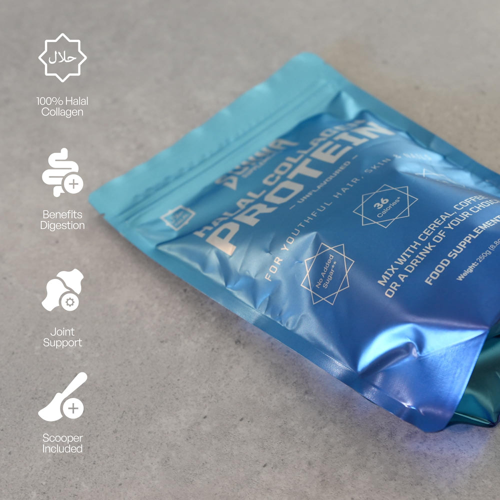 Type I and III collagen peptides label on Sunna Supplements packaging