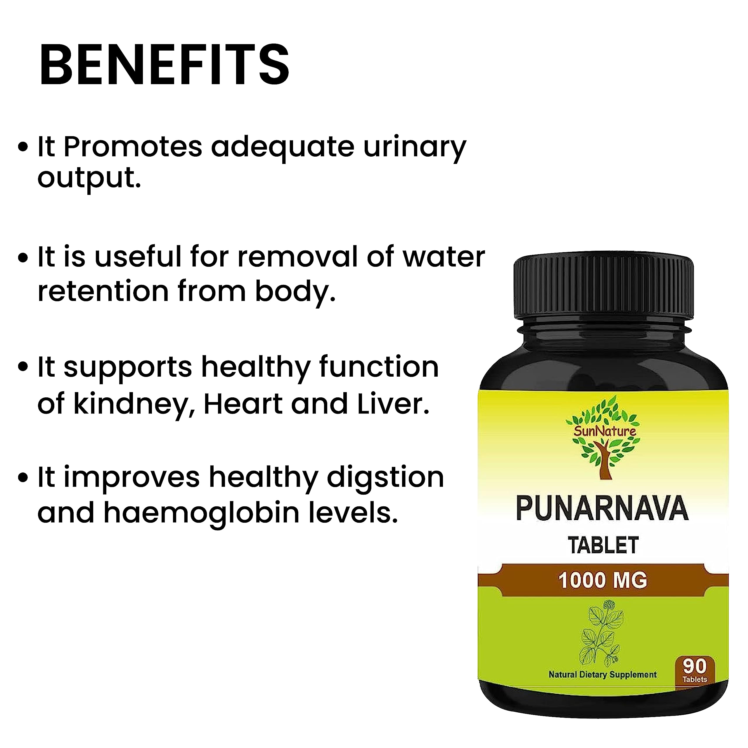 Vegan herbal SunNature Punarnava Tablets illustration