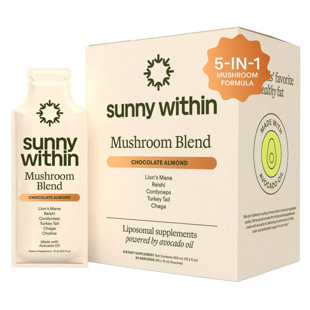 Sunny Within 800mg chocolate mushroom pouch front