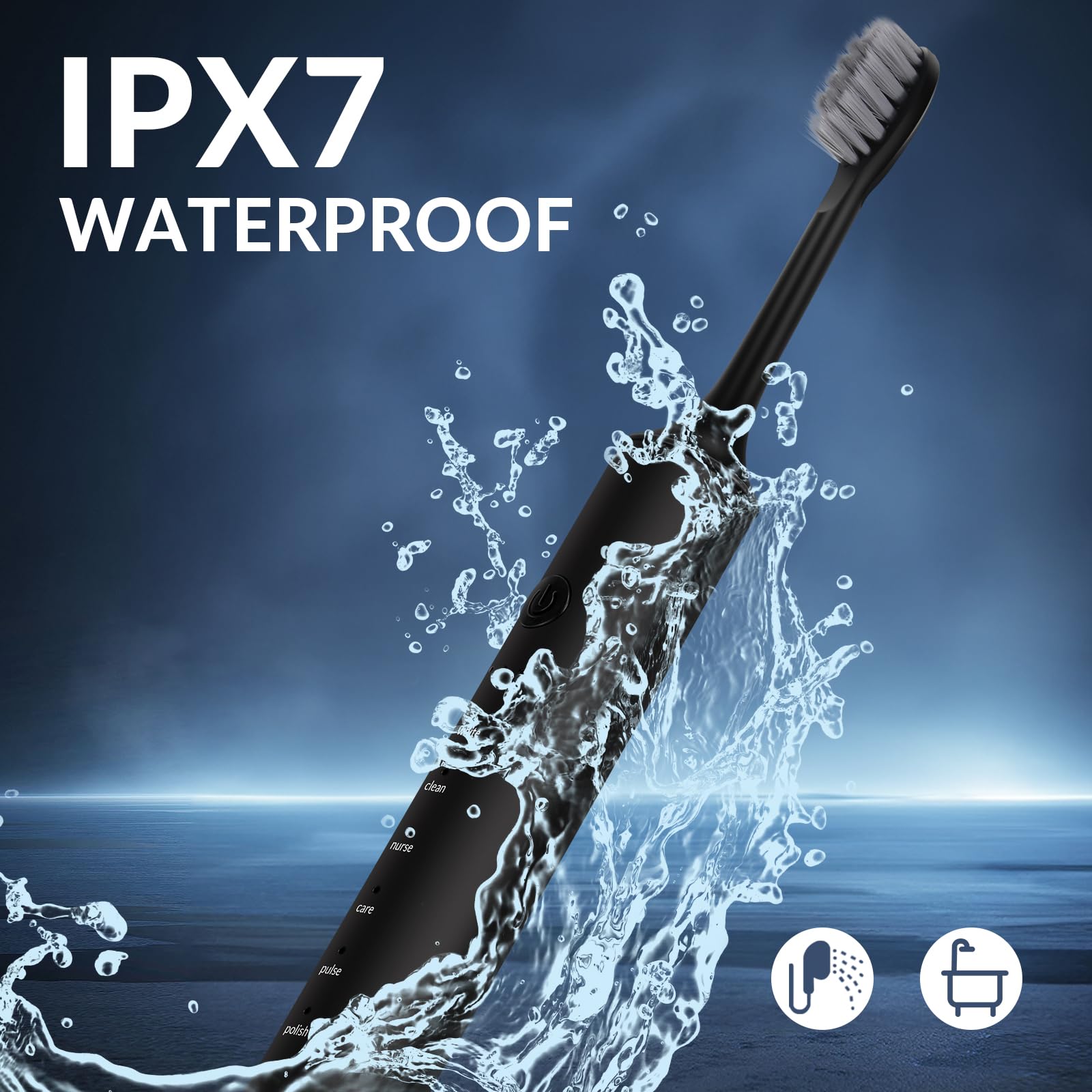 Two-minute built-in timer indicator on SUNPRO toothbrush