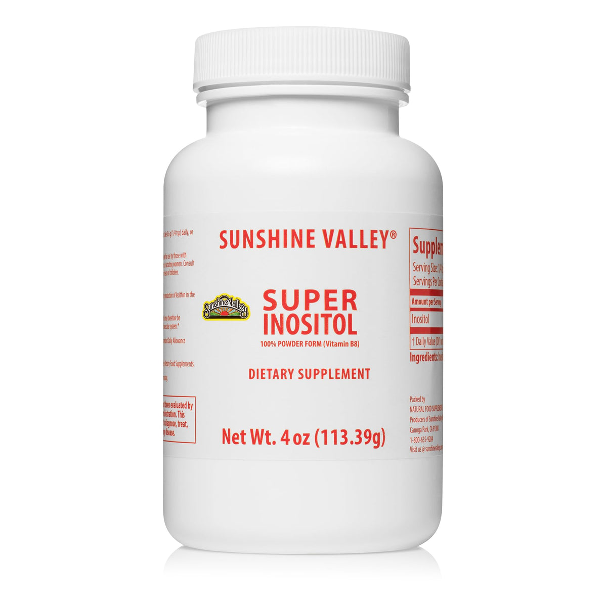 Sunshine Valley front packaging showing 4 oz jar and label benefits