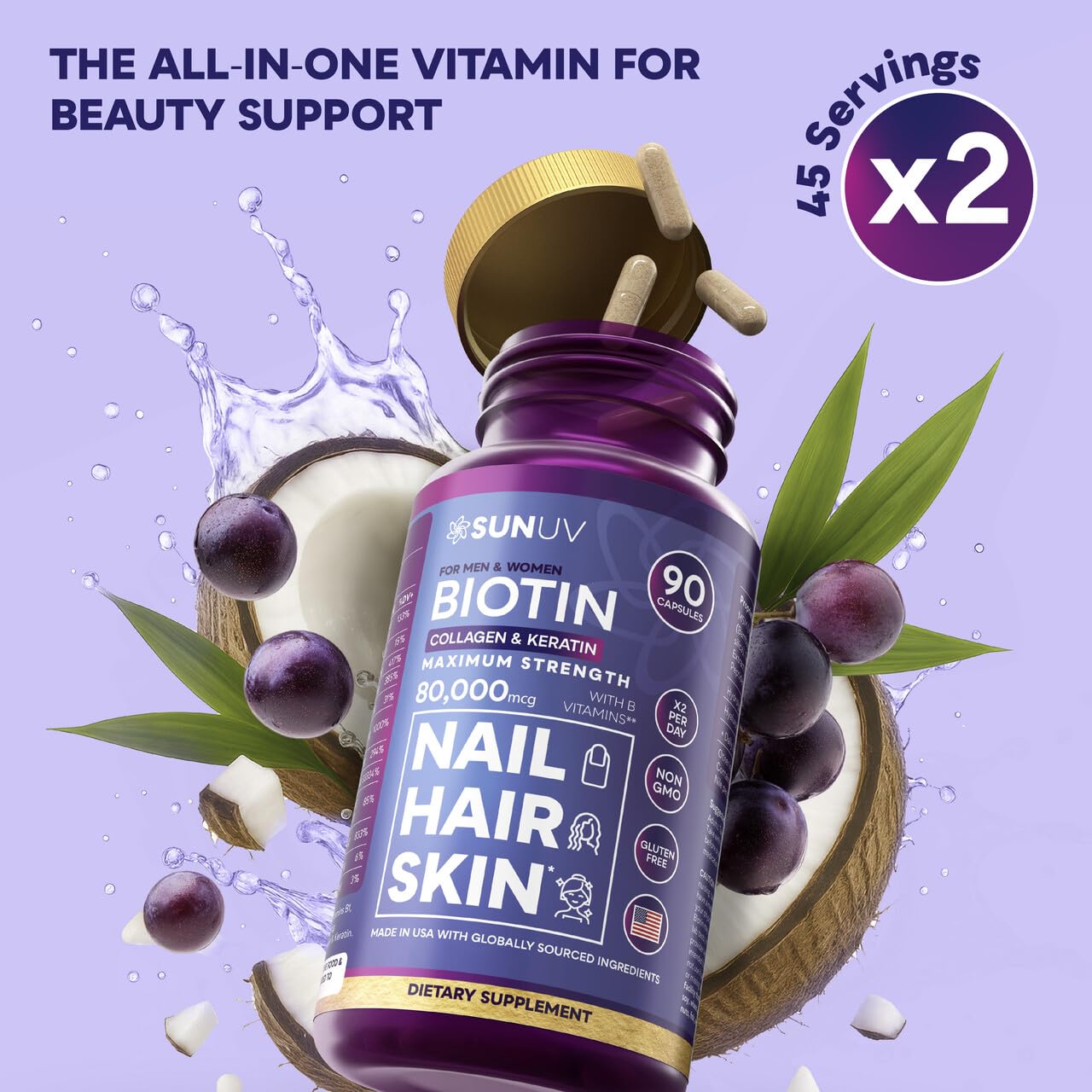 Visual of B-Vitamins 80,000mcg complex on bottle label
