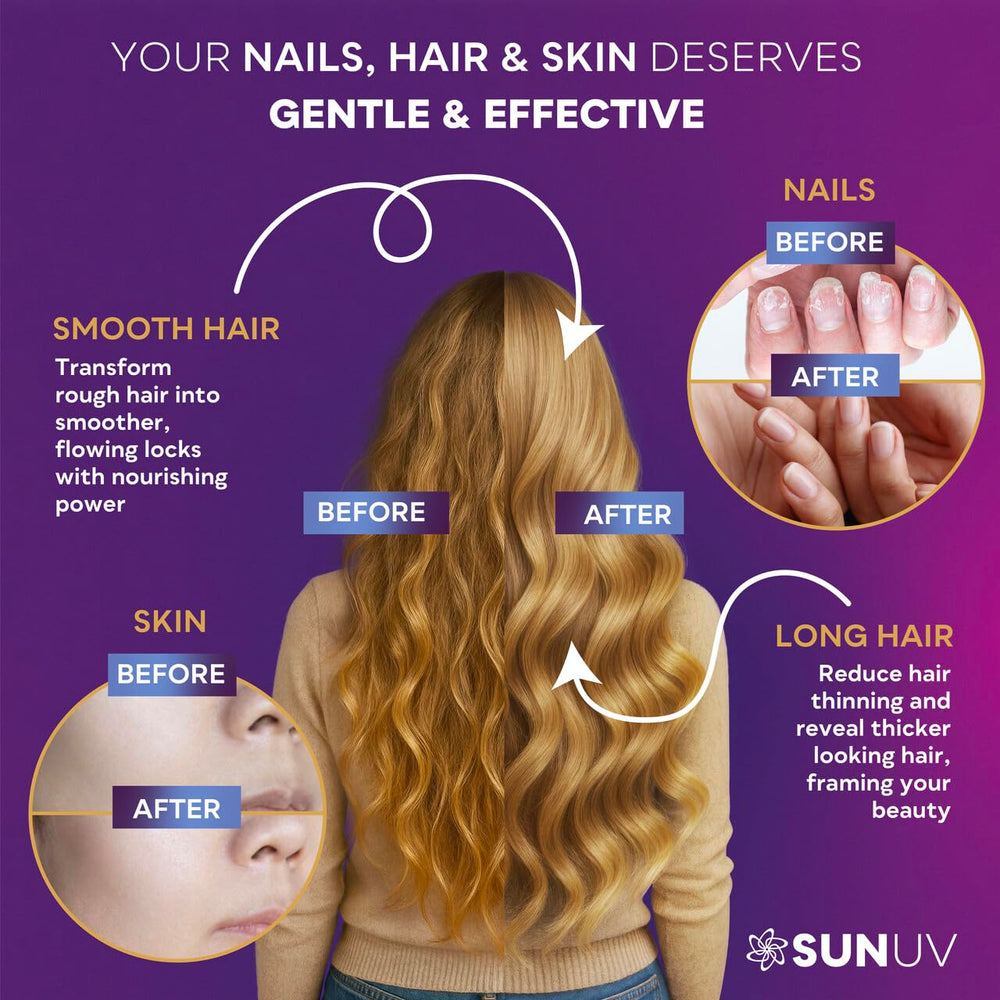 Concept image: hair, skin, and nails health benefits