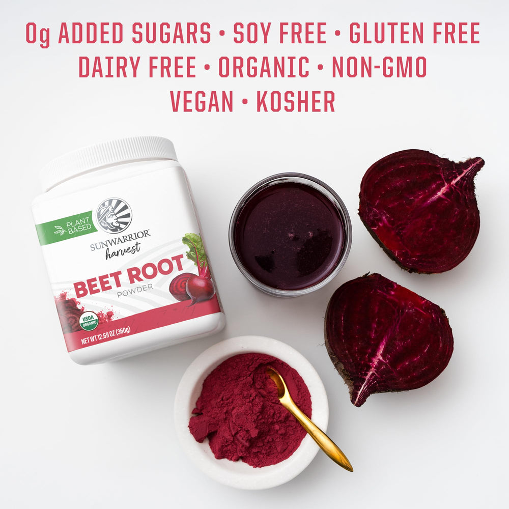 Sunwarrior Beet Root Powder used in baking for pink-hued treats.
