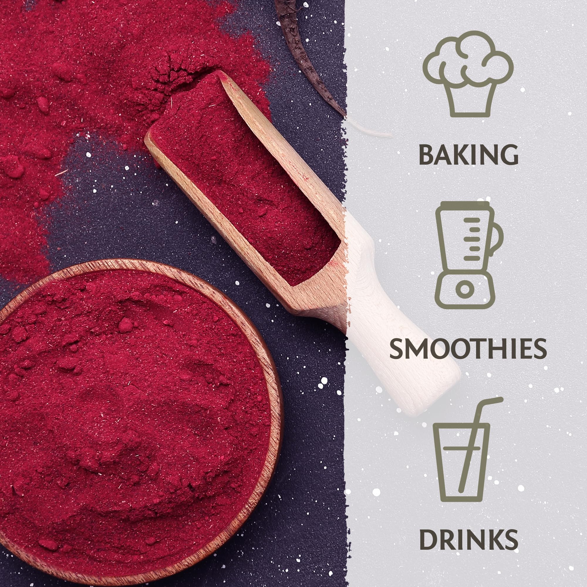 Sunwarrior Beet Root Powder added to a smoothie for natural color and nutrition.