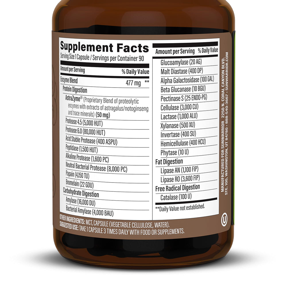 Enzorb plant-based digestive enzymes capsules close-up