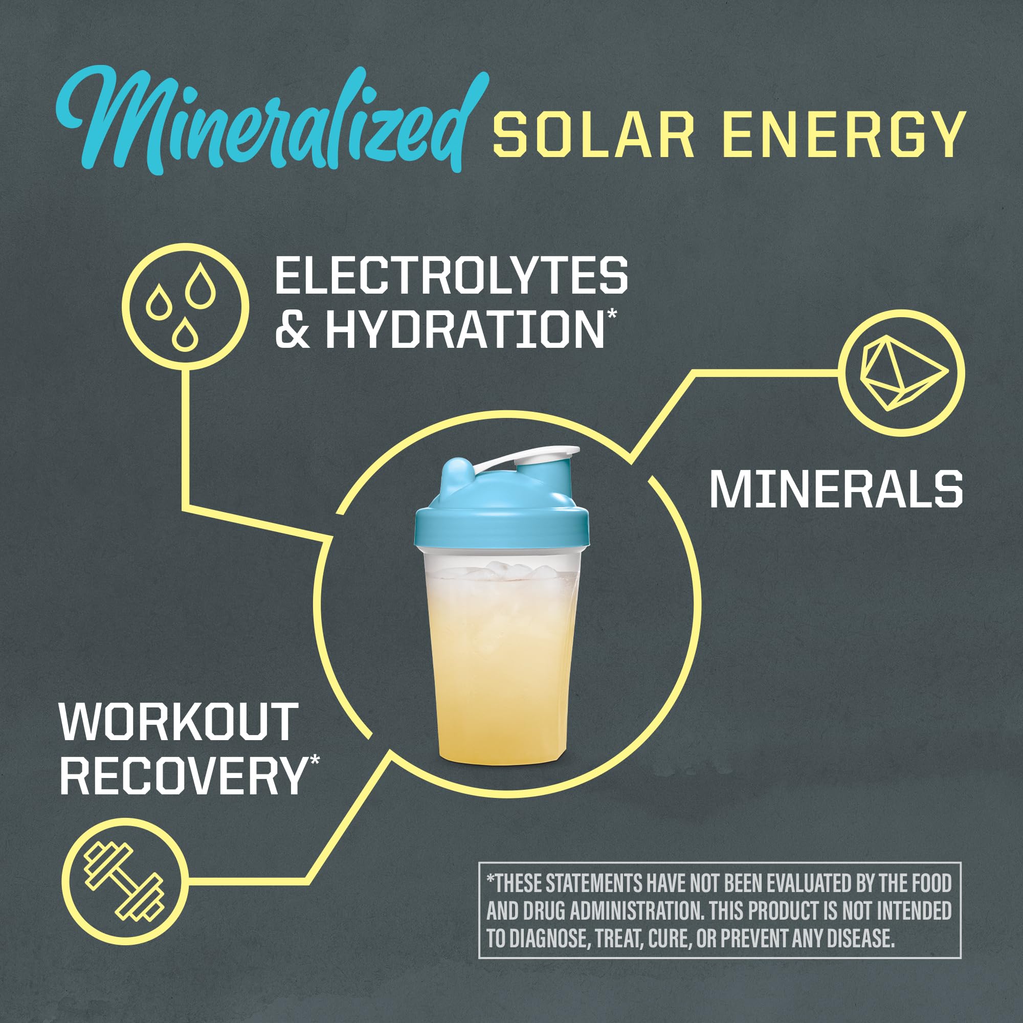 Serving suggestion with glass of water and drops
