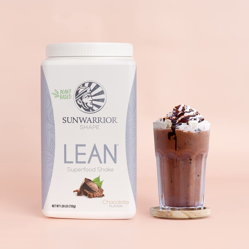 Sunwarrior Lean Superfood Shake on kitchen counter invites convenient meal replacement