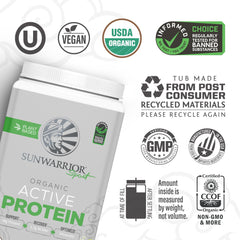 Rice, pumpkin and pea protein blend ingredients in Sunwarrior powder