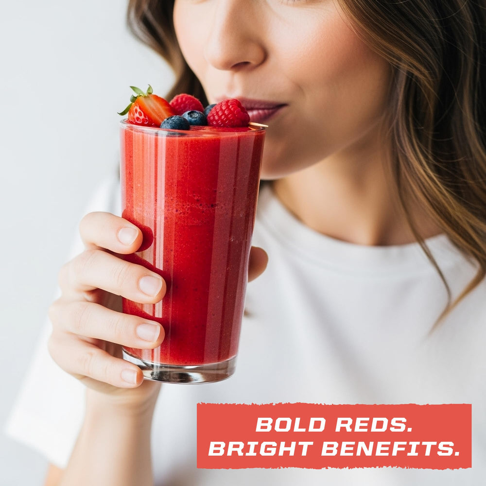 Sunwarrior Organic Super Reds reishi and cordyceps feature for stress resilience and endurance