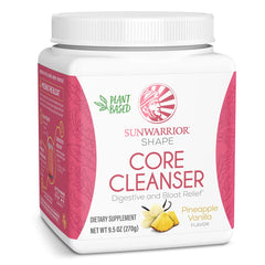 Sunwarrior Prebiotic Fiber Powder pineapple-vanilla tub highlighting digestive wellness potential.