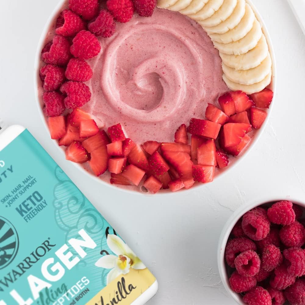 Prepared smoothie with vanilla protein powder