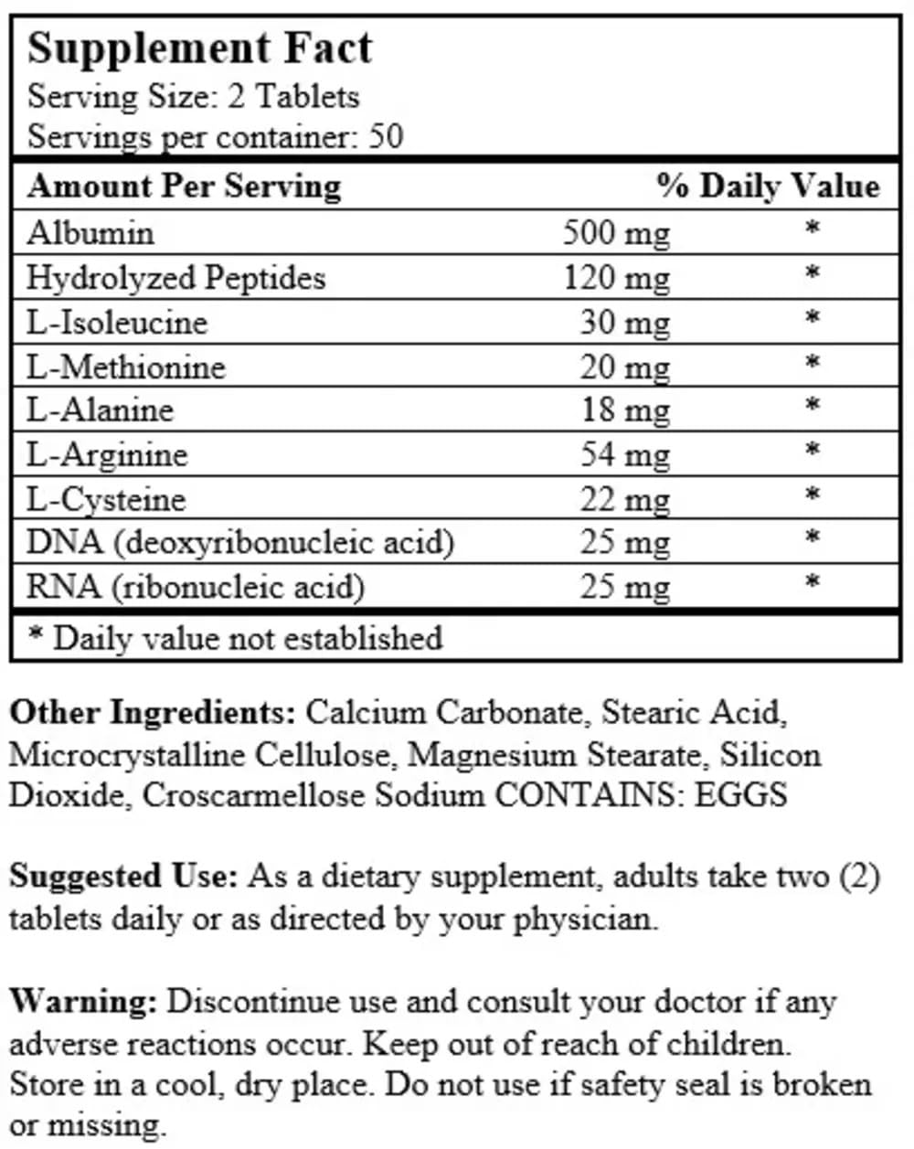 Illustration showing recommended use of Super Albumin
