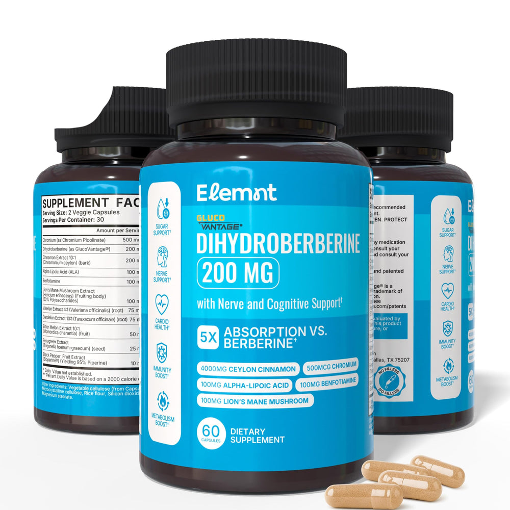 Bottle of Super Berberine 200mg with Dihydroberberine (GlucoVantage)