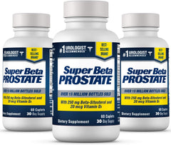 Bottle of Super Beta Prostate supplement with label
