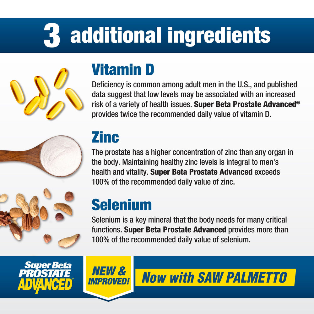 Zinc oxide and selenium as part of prostate health nutrients