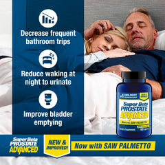 Back label of SUPER BETA PROSTATE Advanced bottle with supplement facts