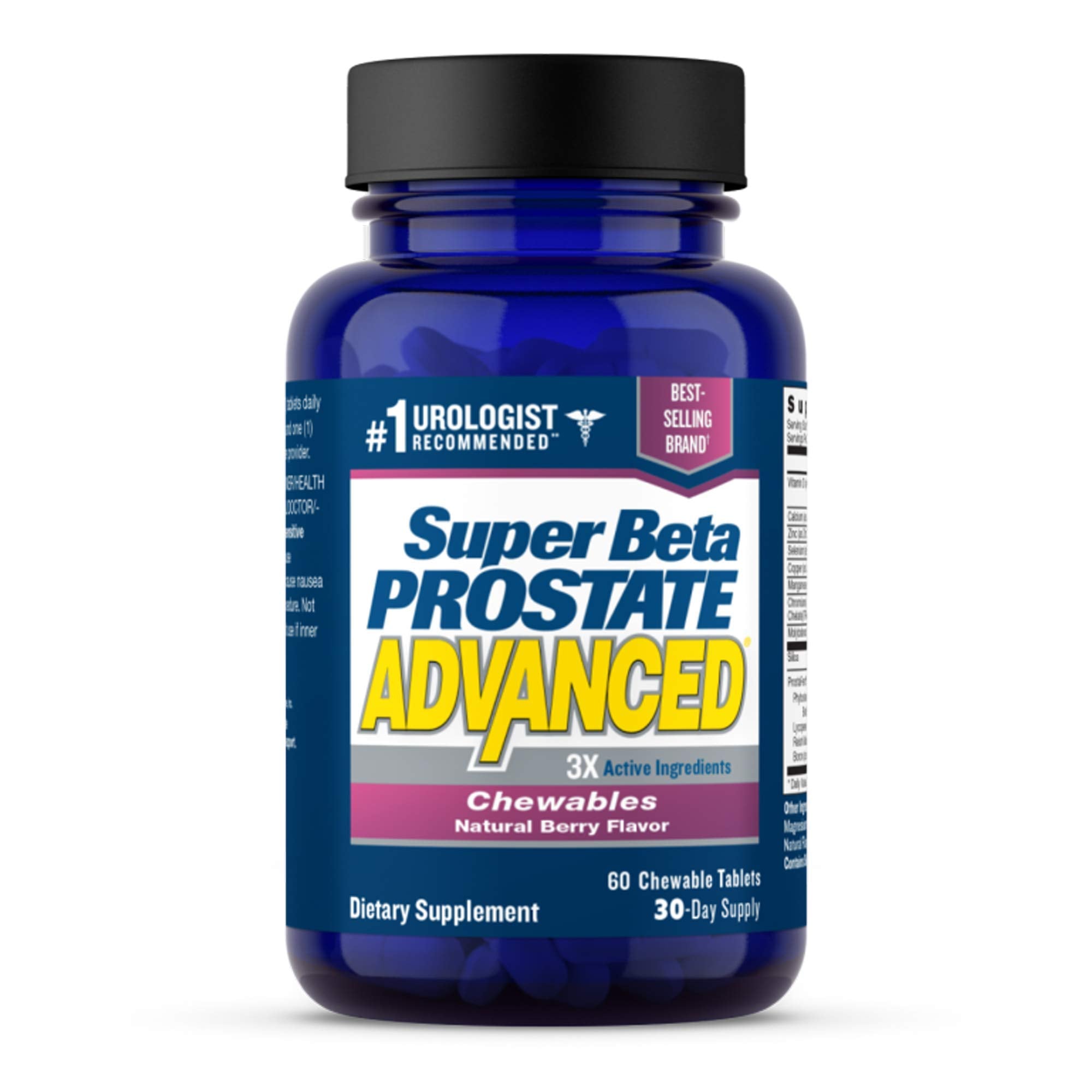Front view of SUPER BETA PROSTATE Advanced Chewables bottle