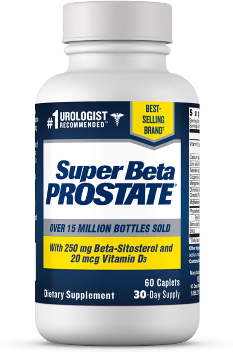 Super Beta Prostate bottle and label on white background