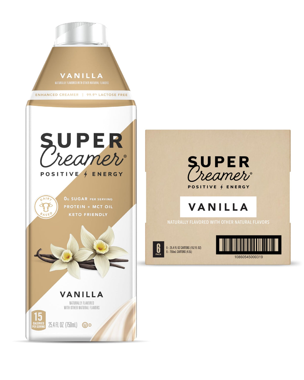 Six-pack Vanilla Super Coffee Creamer bottles set