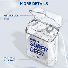 Two mint PTFE floss packs for deep cleaning