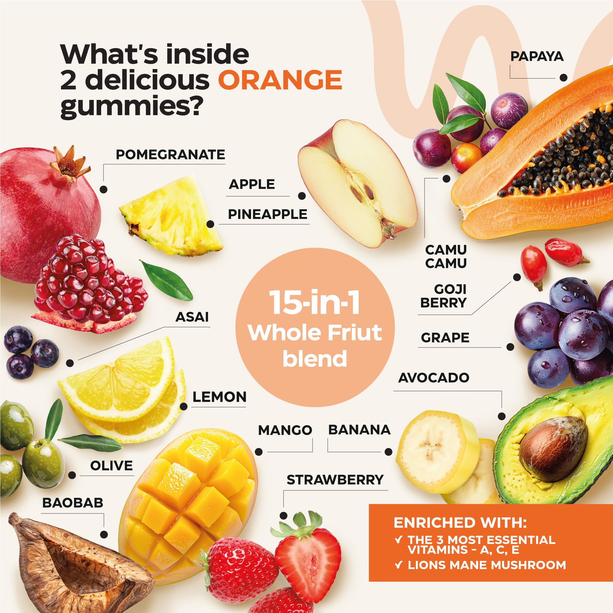 Vegan, sugar-free gummies with natural color