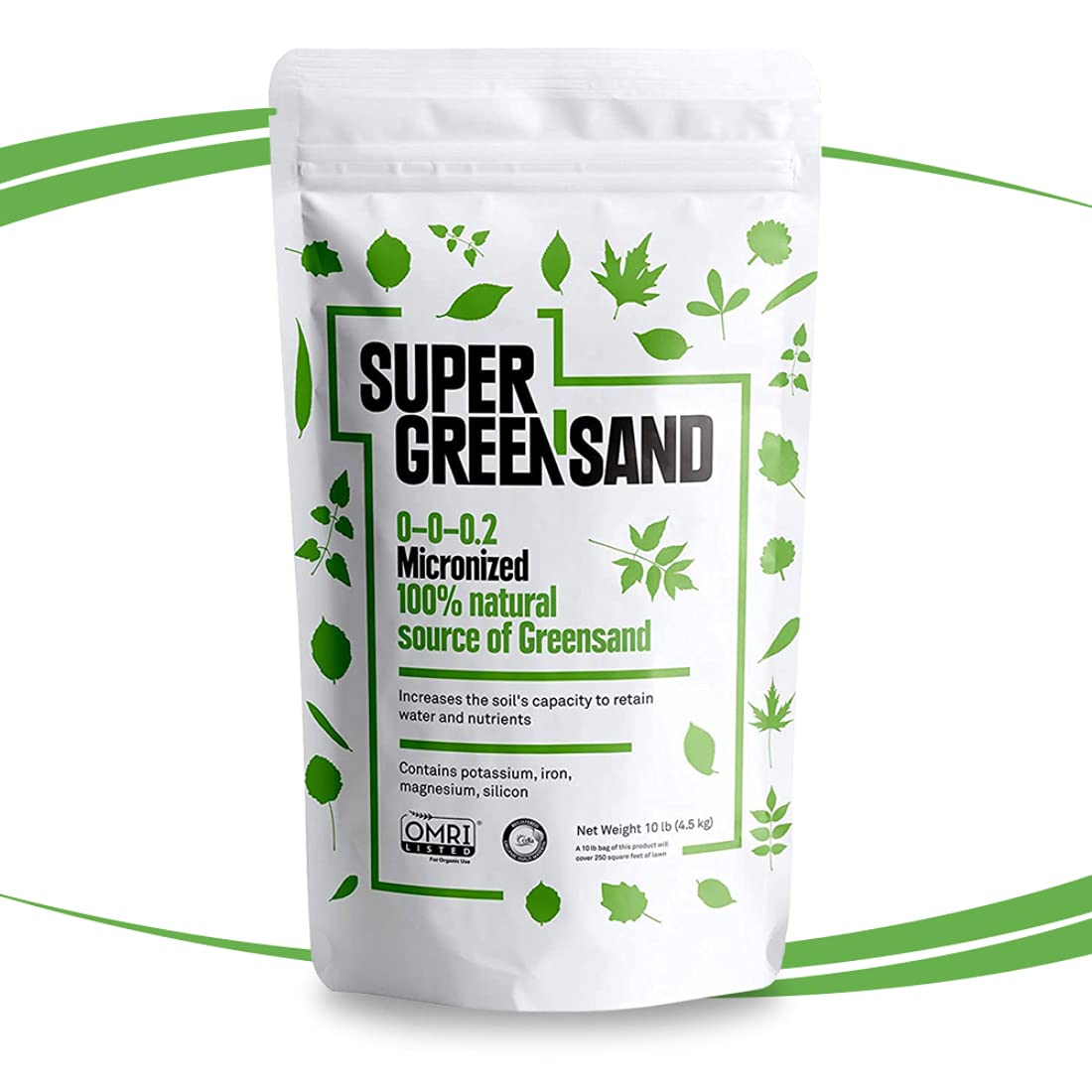 Super Greensand Micronized packaging label showing 10 pounds