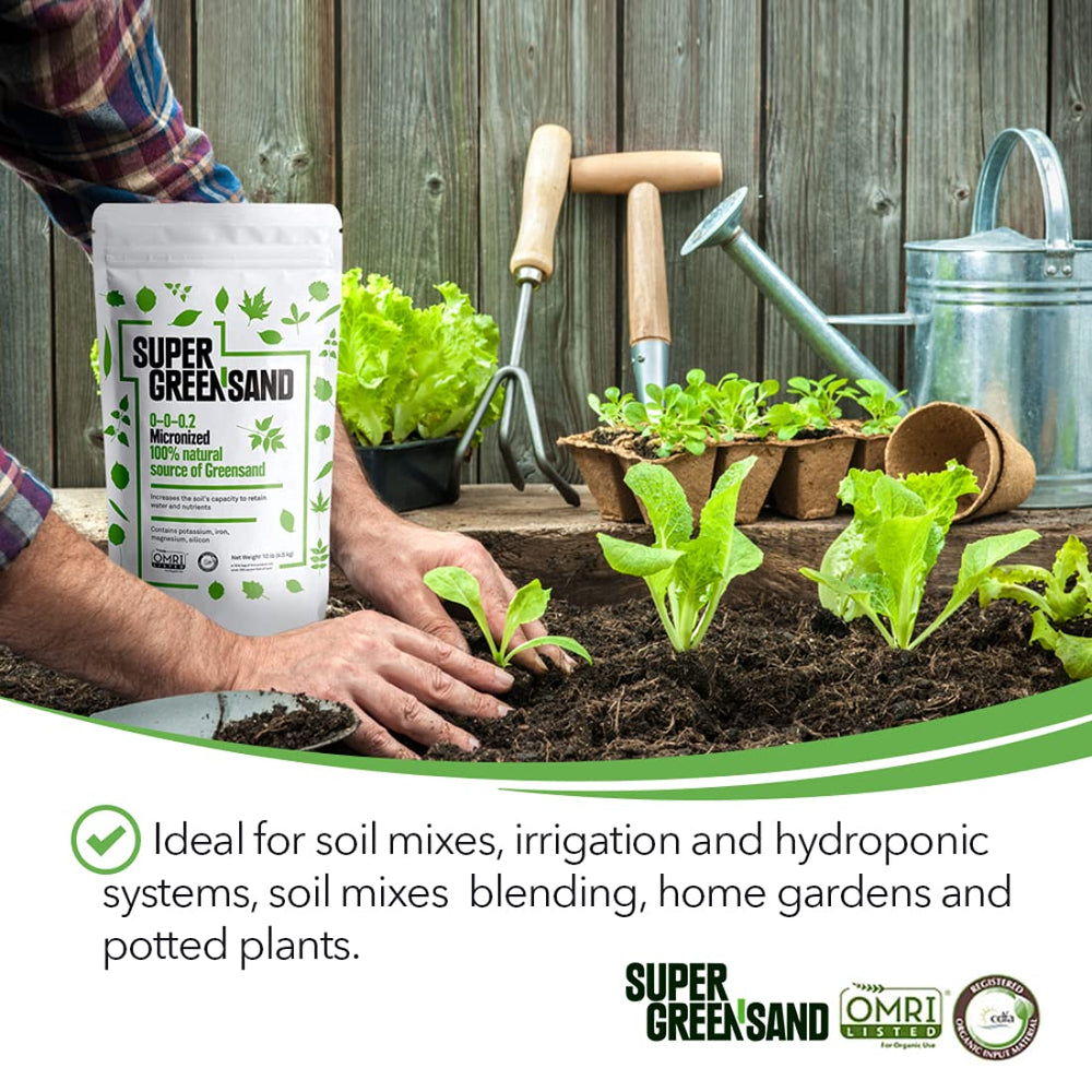 Greensand granules in soil for mixing