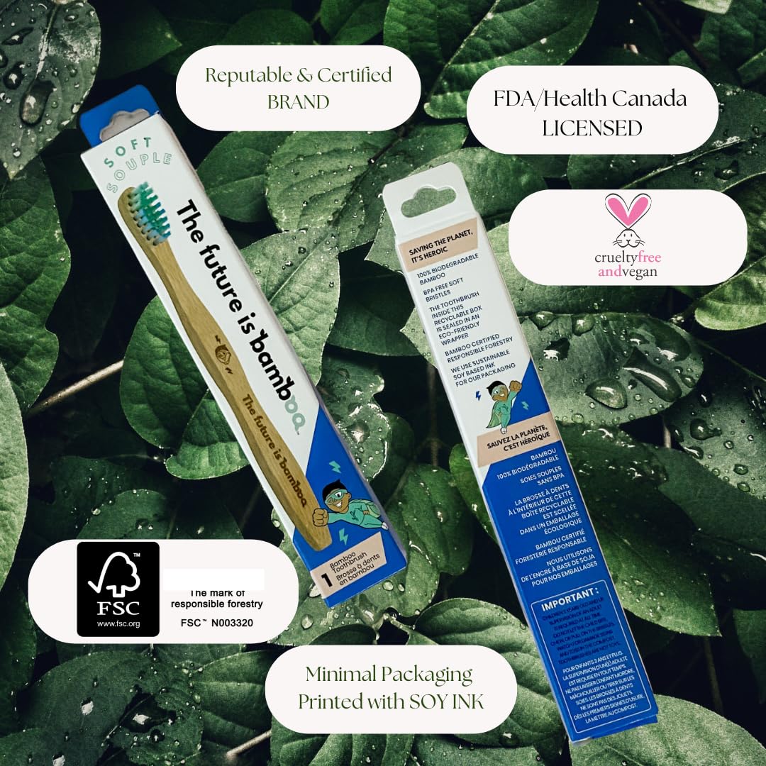 Back view of Super Hero Kids Toothbrush Pack