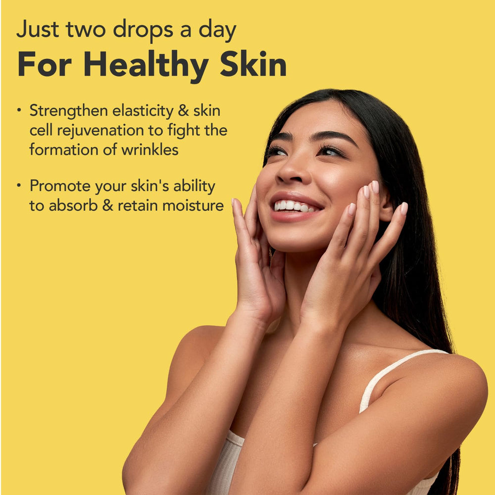 Label close-up: Biotin 70,000mcg and Collagen liquid drops