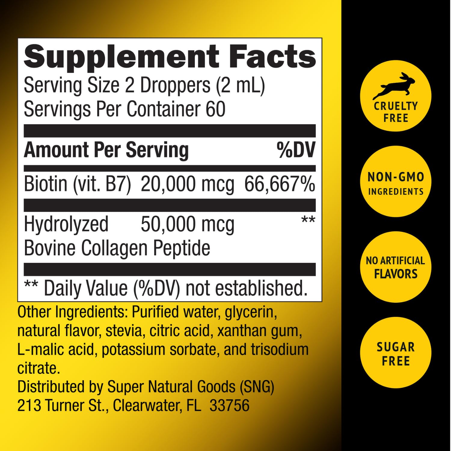 Product packaging and branding for Super Natural Goods Biotin & Collagen