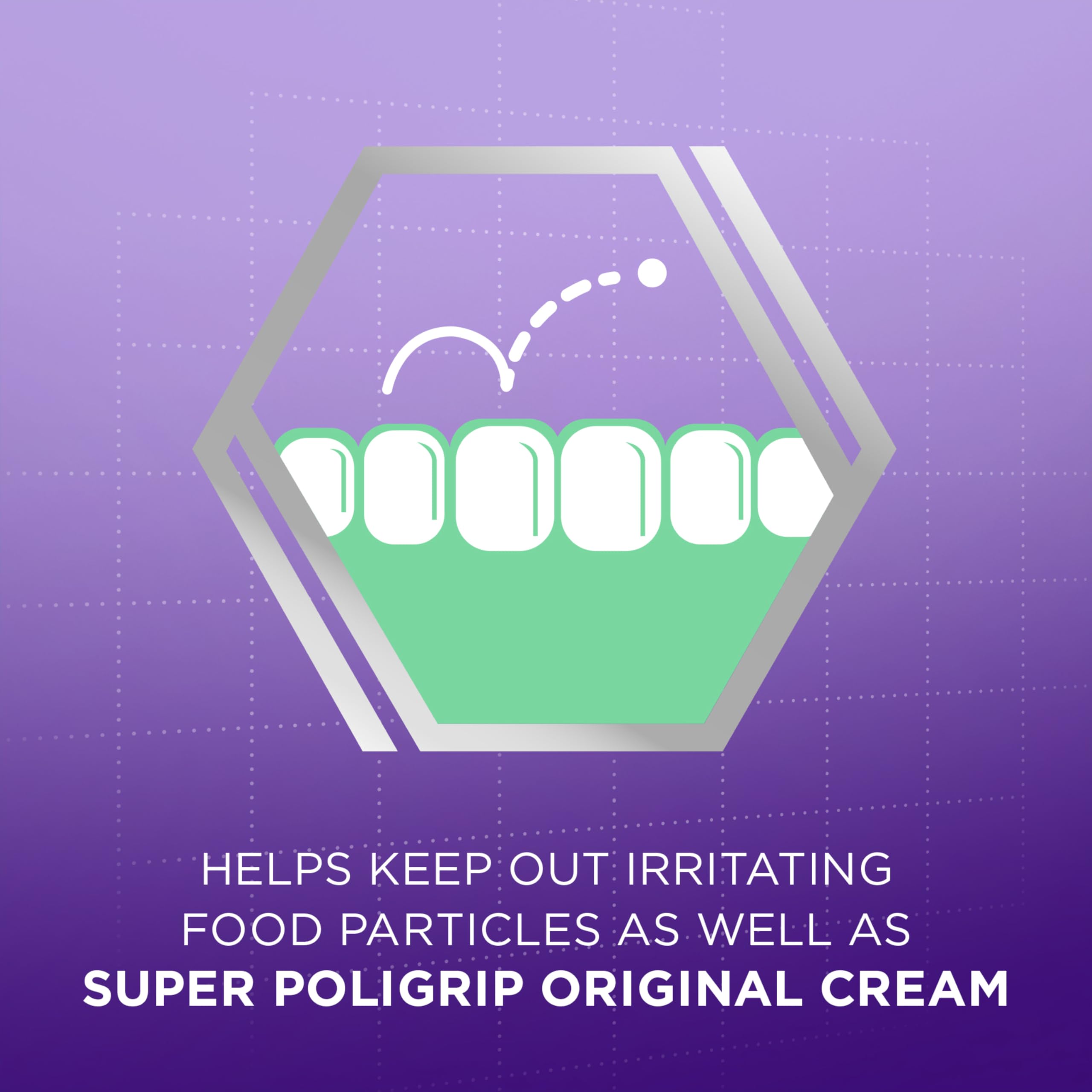 Application of Poligrip Comfort Seal strips on denture surface