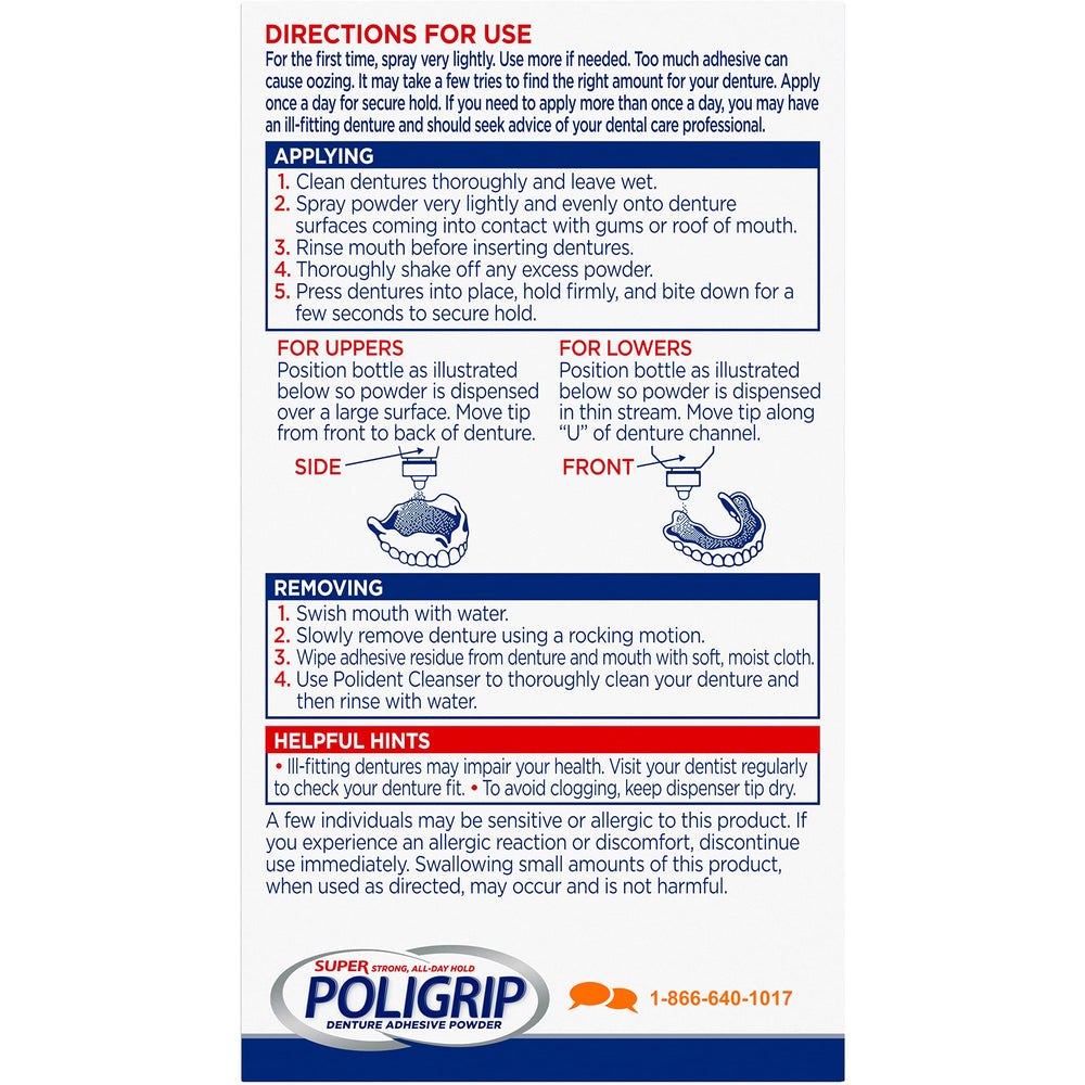 Poligrip powder and formats including Original, Free, Extra Care, Ultra Fresh and Comfort Seal Strips