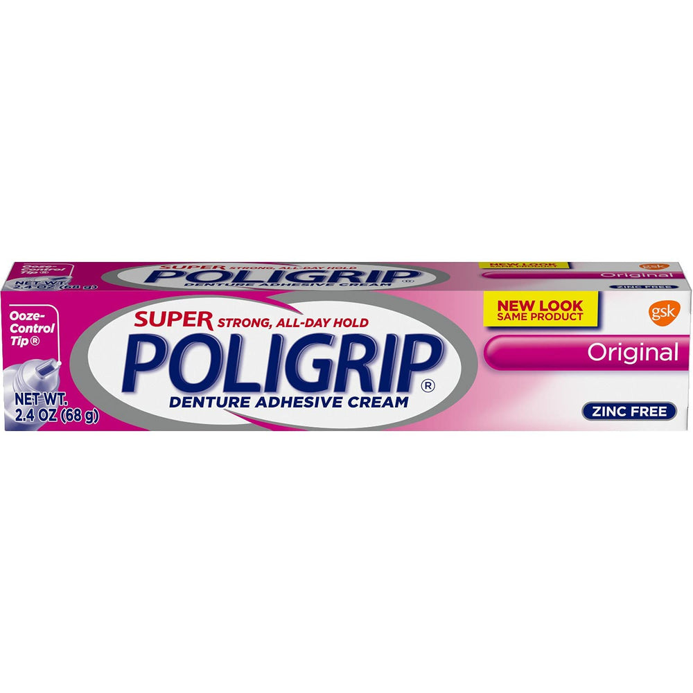 Super Poligrip Original Denture Adhesive Cream 2.40 oz - Pack of 6 - front view