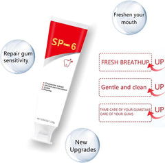 Ultra whitening toothpaste paste texture on a toothbrush