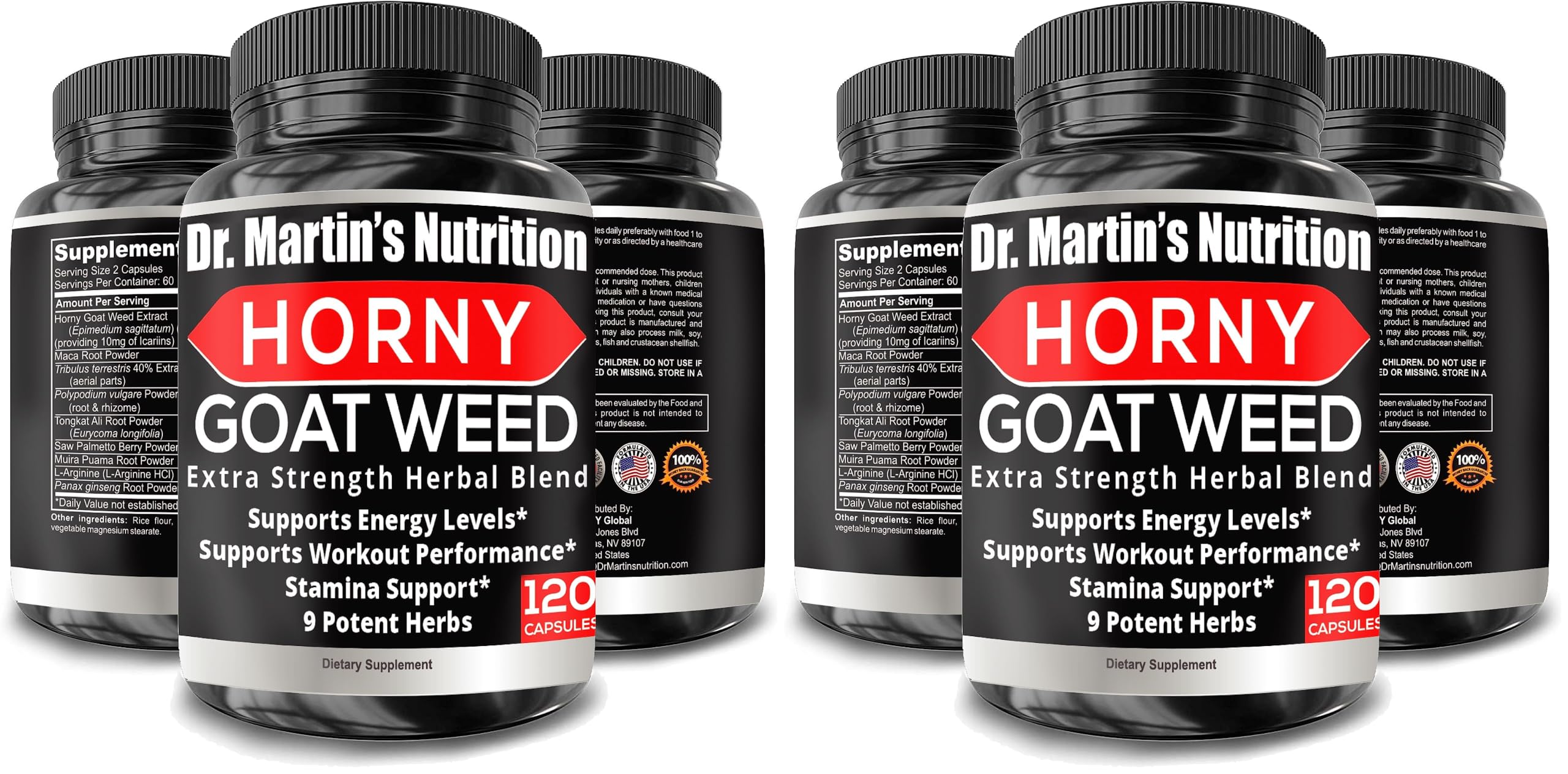 Bottle of Super Strength Horny Goat Weed 1590mg - 120 capsules