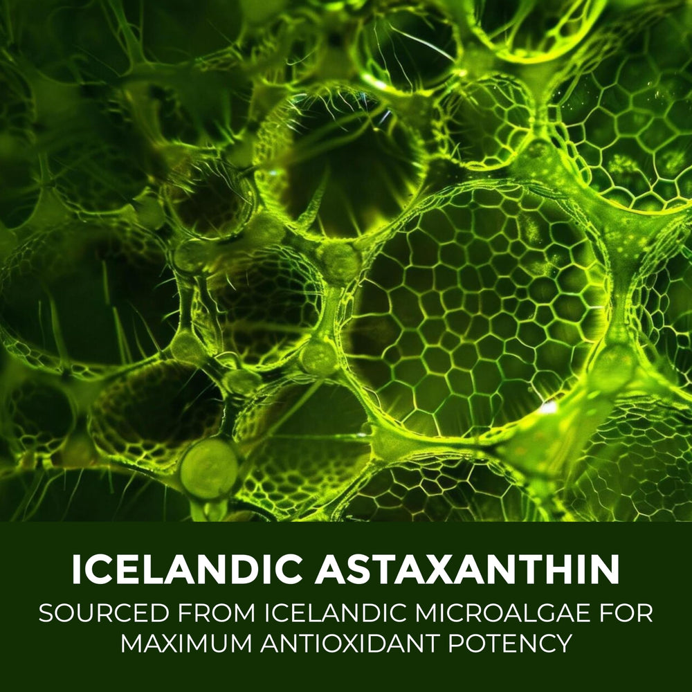 Close-up of Astaxanthin capsules