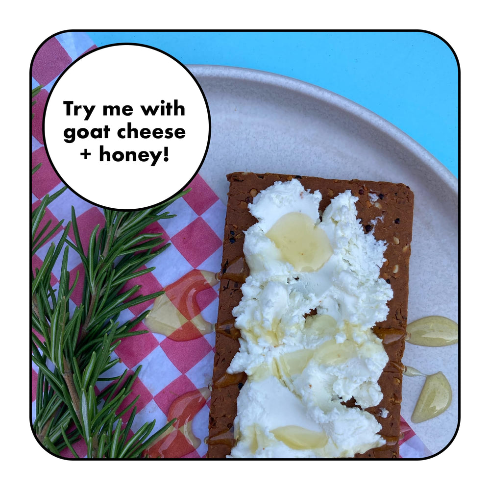 Super Team savory crispy bar served on plate as convenient protein snack.