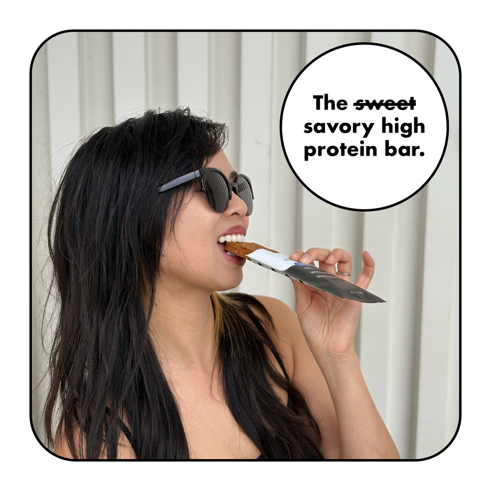 Super Team savory crispy bar crumbled on salad as protein croutons.