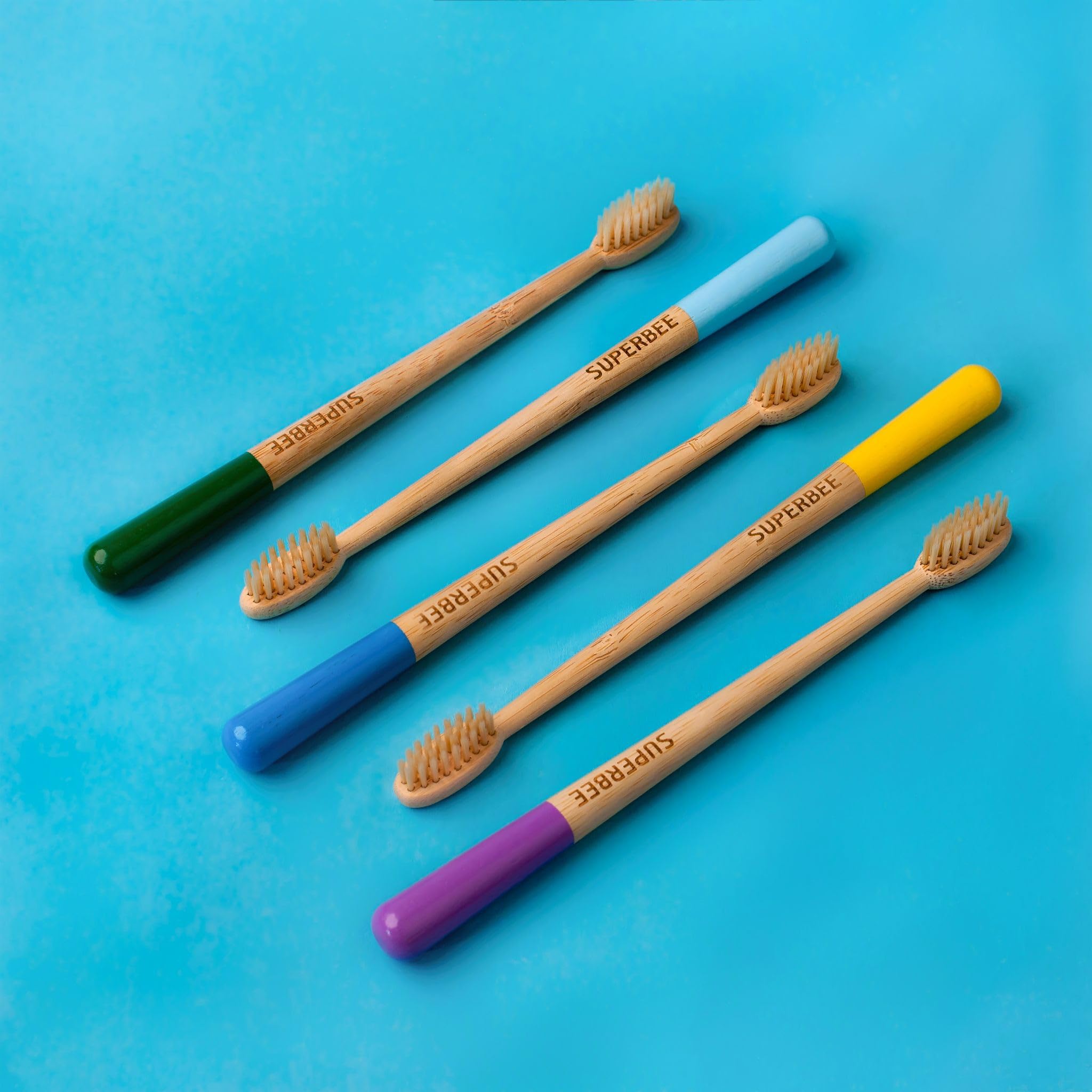 Biodegradable bamboo toothbrush with soft bristles