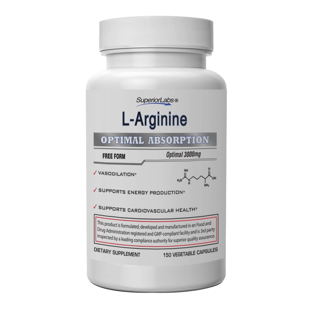 Superior Labs L-Arginine 3000mg bottle label