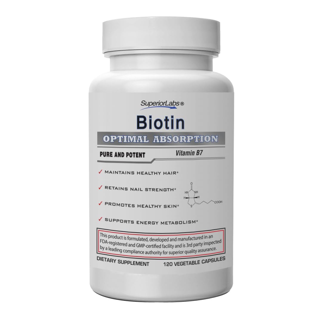 Product image: Superior Labs Biotin 5000 mcg, 120 veggie caps