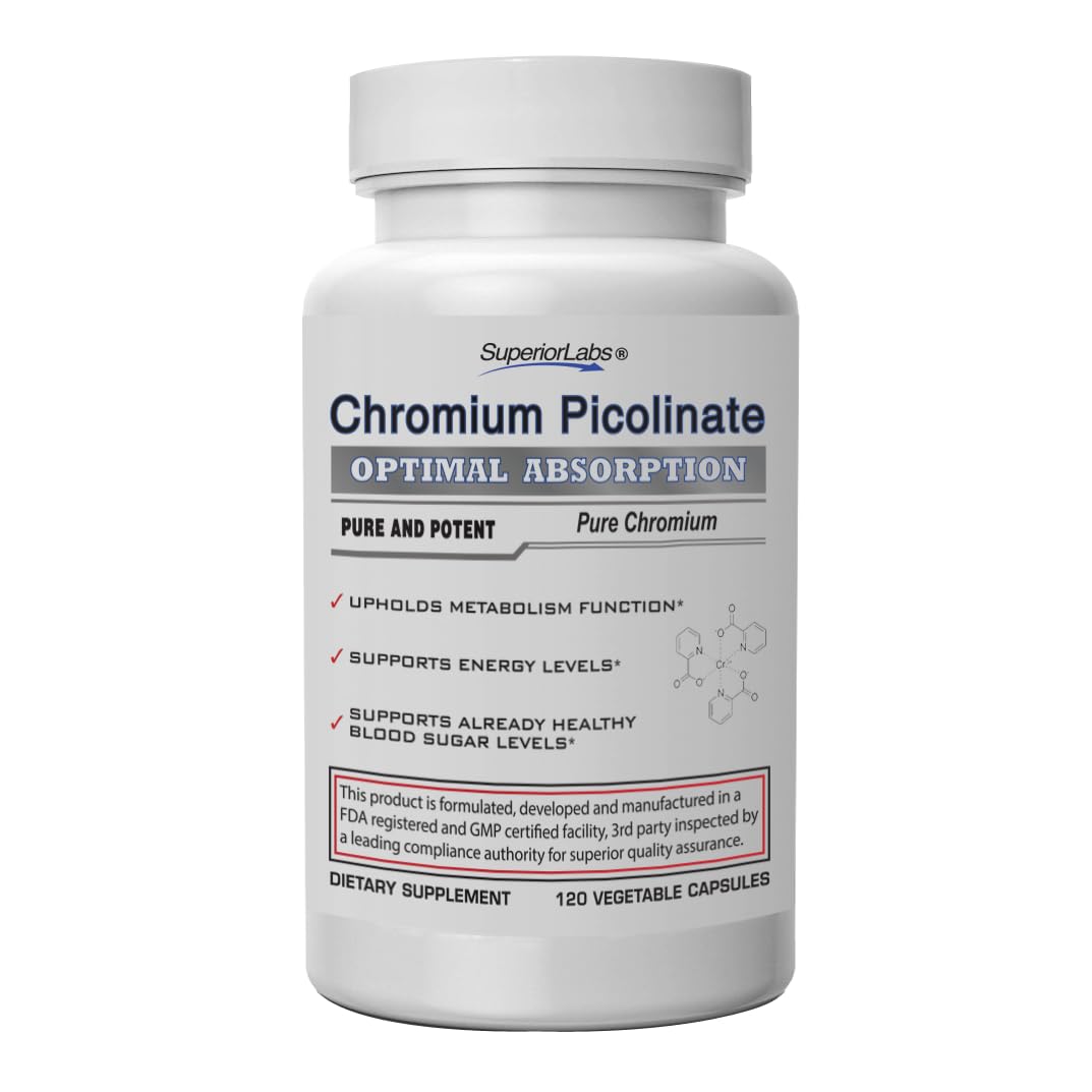 Superior Labs Chromium Picolinate 500mcg bottle - front view