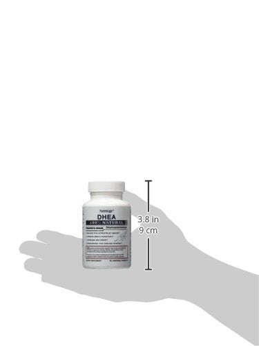Healthy aging lifestyle concept with DHEA bottle