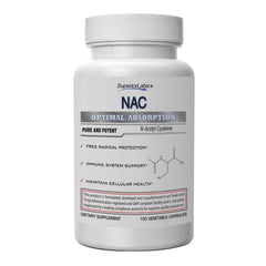 Superior Labs NAC 1,200mg bottle with 150 vegetable capsules