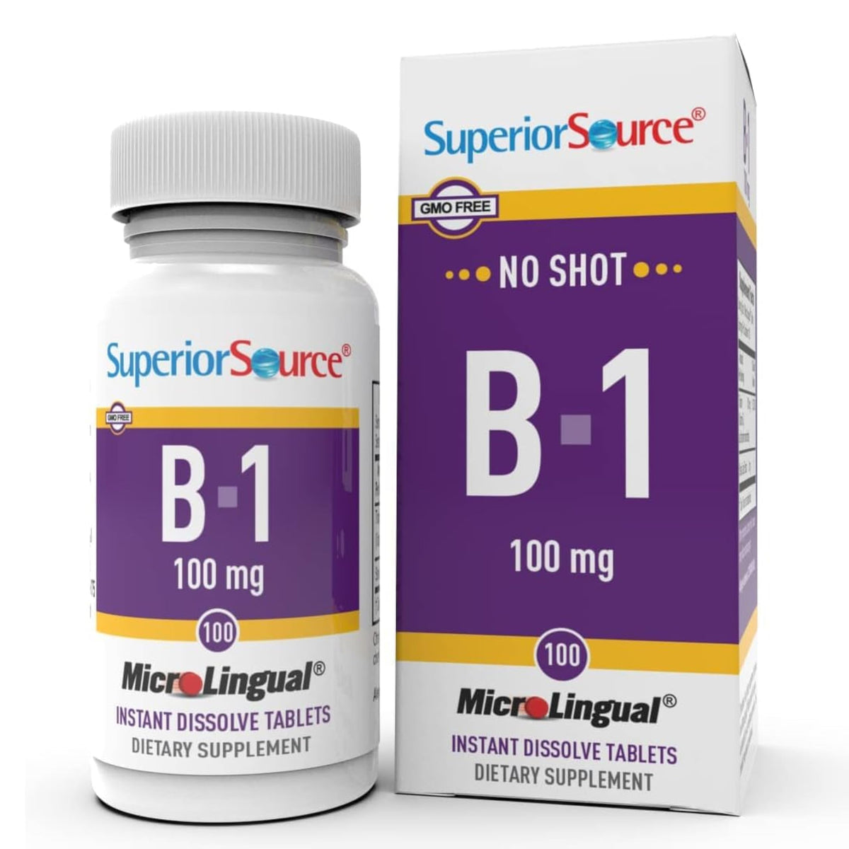 Superior Source B-1 100 mg sublingual tablets - close-up