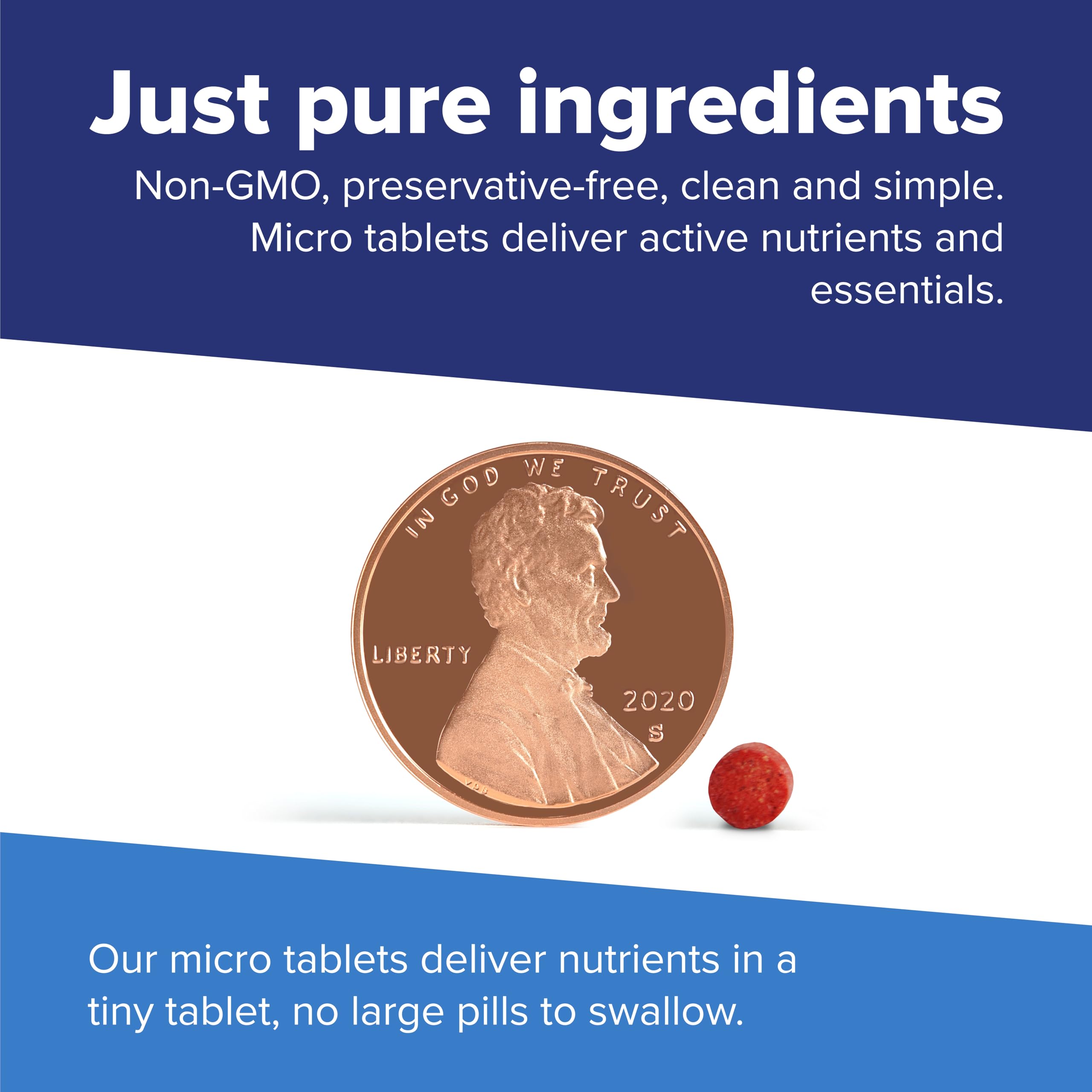 Graphic showing B12 1000 mcg and D-3 1000 IU information