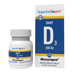 Front view of Superior Source Baby D3 microLingual tablets