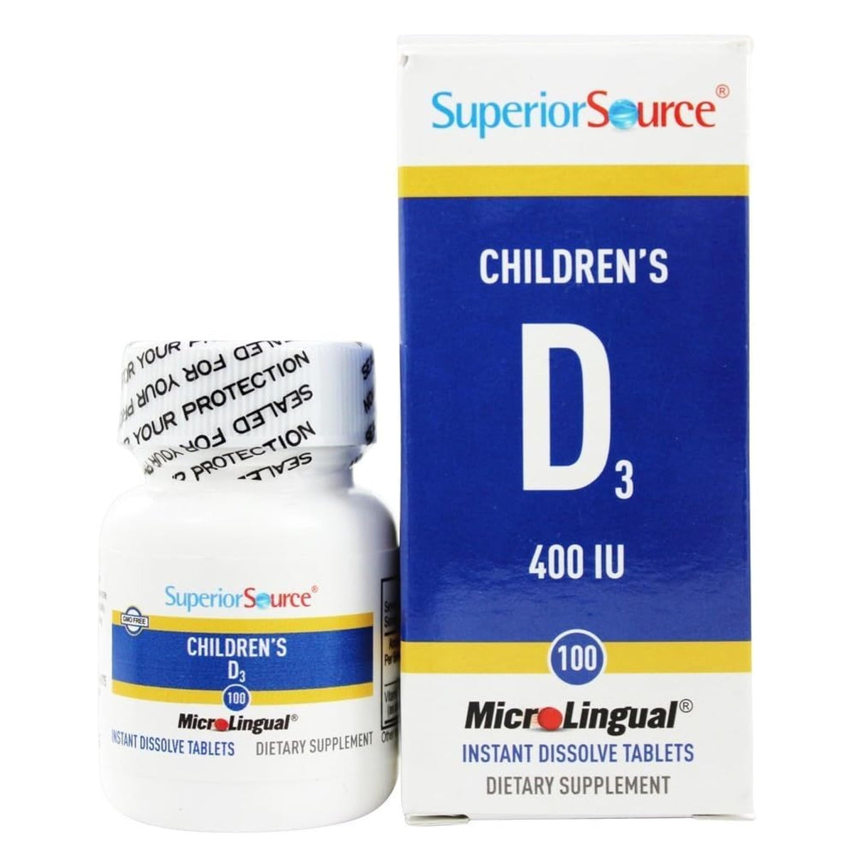 Bottle of Superior Source Children's Vitamin D3 400 IU