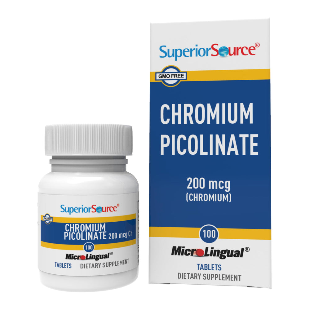 Front view of Superior Source Chromium Picolinate bottle